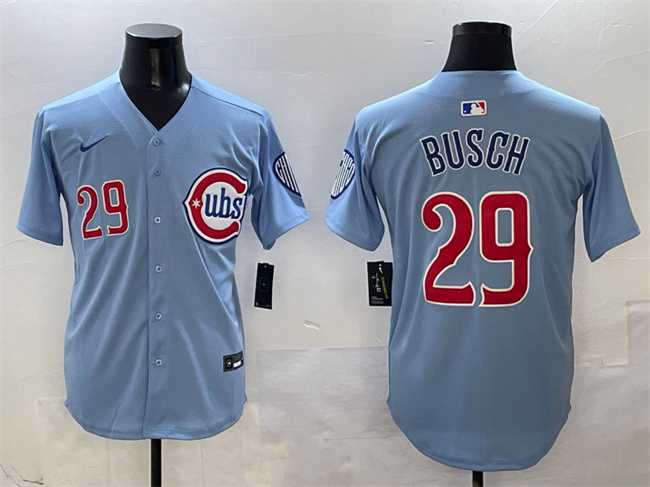 Men%27s Chicago Cubs #29 Michael Busch Blue 2024-25 2nd Alternate Limited Stitched Jersey->chicago white sox->MLB Jersey